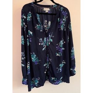 Ava & Viv Blue Floral Blouse